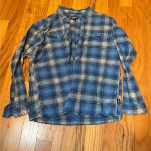 Patagonia Blue and White Plaid Shirt
